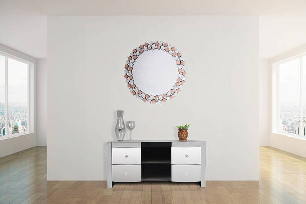 360Living Wall Mirror Mosaic 1825 Silver / Rosé