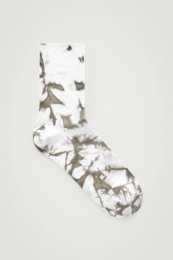 COS Ribbed Tie-dye Socks Grey