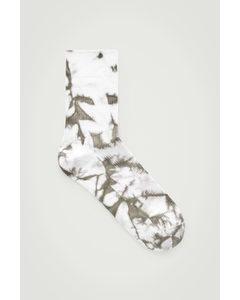 Ribbed Tie-dye Socks Grey