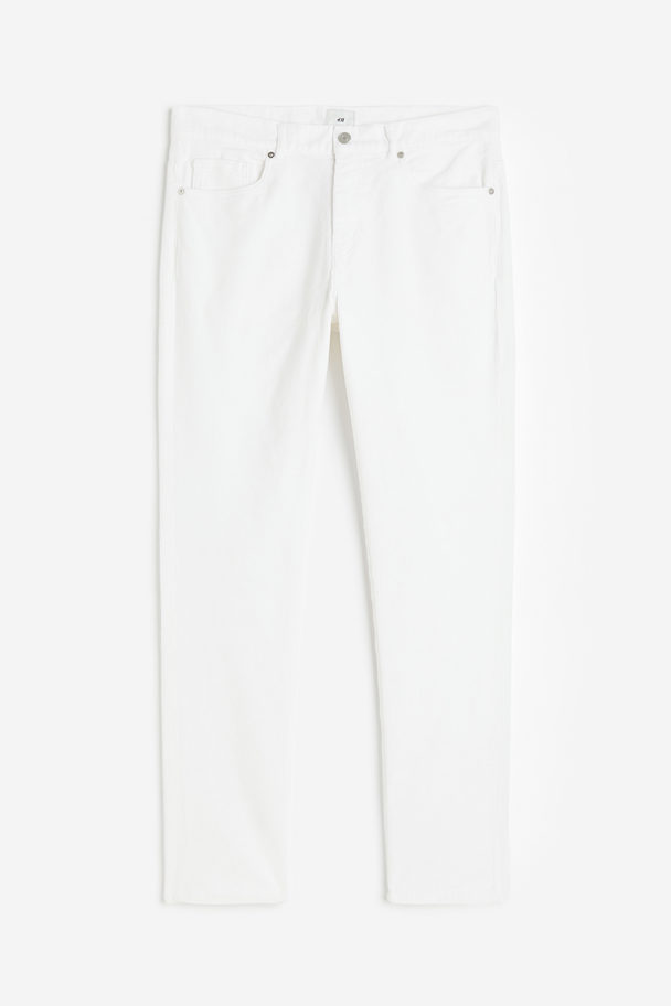 H&M Slim Fit Corduroy Trousers White