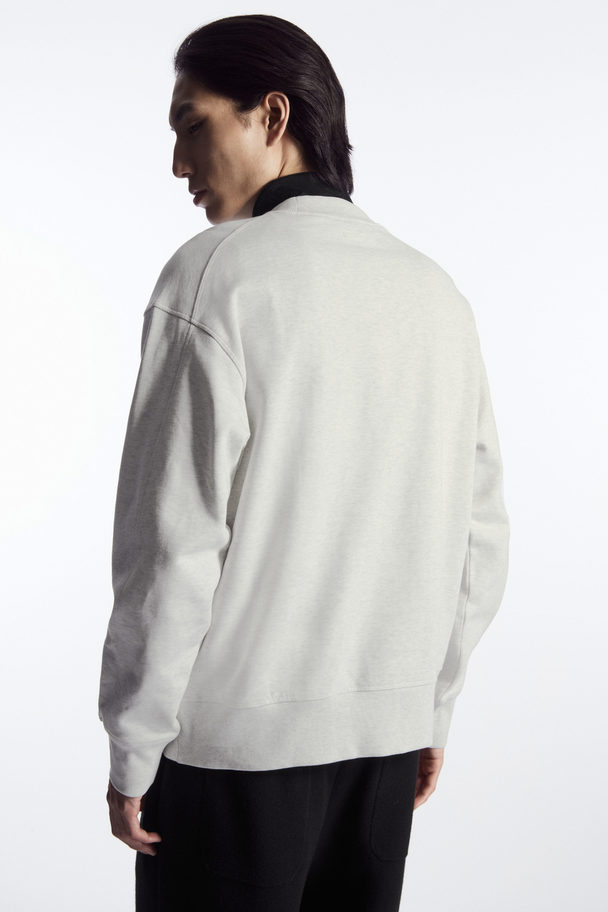 COS Mock-neck Sweatshirt Grey Mélange