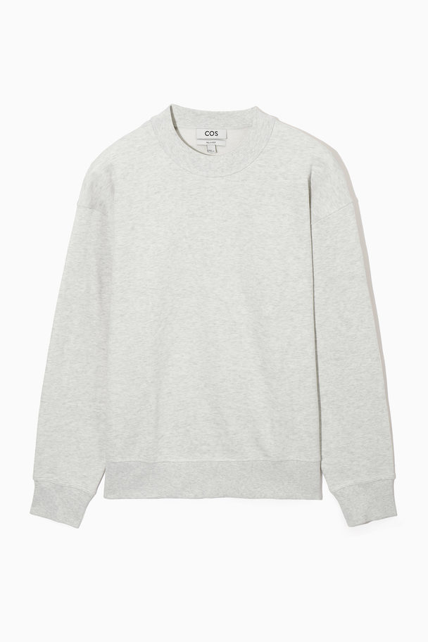COS Mock-neck Sweatshirt Grey Mélange