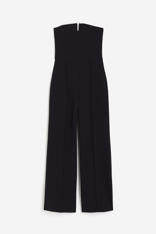 H&M Bandeau-Jumpsuit Schwarz