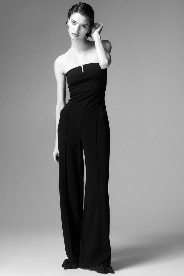 H&M Bandeau-Jumpsuit Schwarz