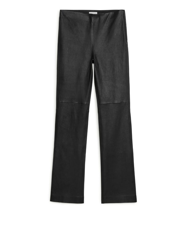 ARKET Stretch Leather Trousers Black