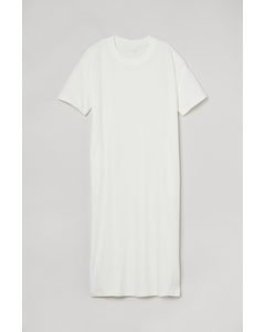 T-shirtkjole I Midi-længde Hvid
