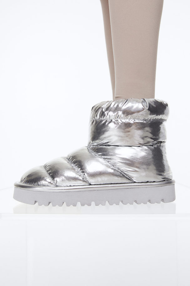 H&M Padded Boots Silver-coloured