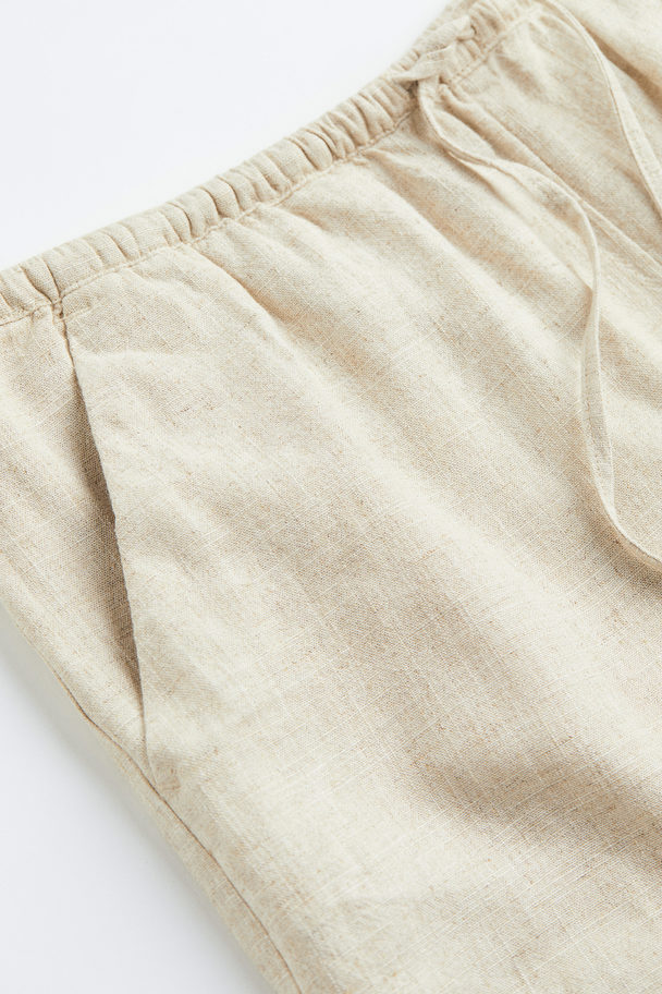 H&M Pull-on-Shorts aus Leinenmix Hellbeige