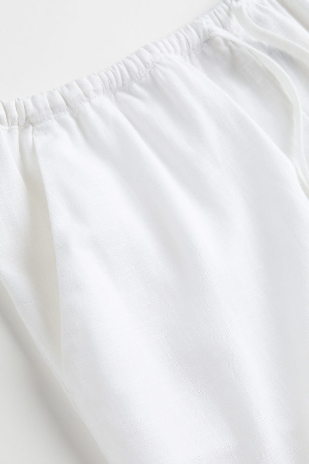 H&M Pull-on-Shorts aus Leinenmix Weiß