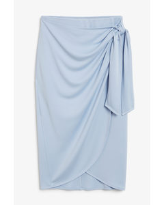 Super-soft Draped Wrap Skirt Blue