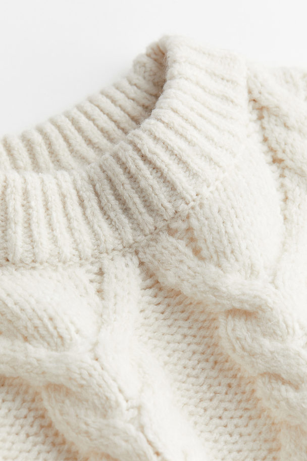 H&M Cable-knit Jumper Natural White