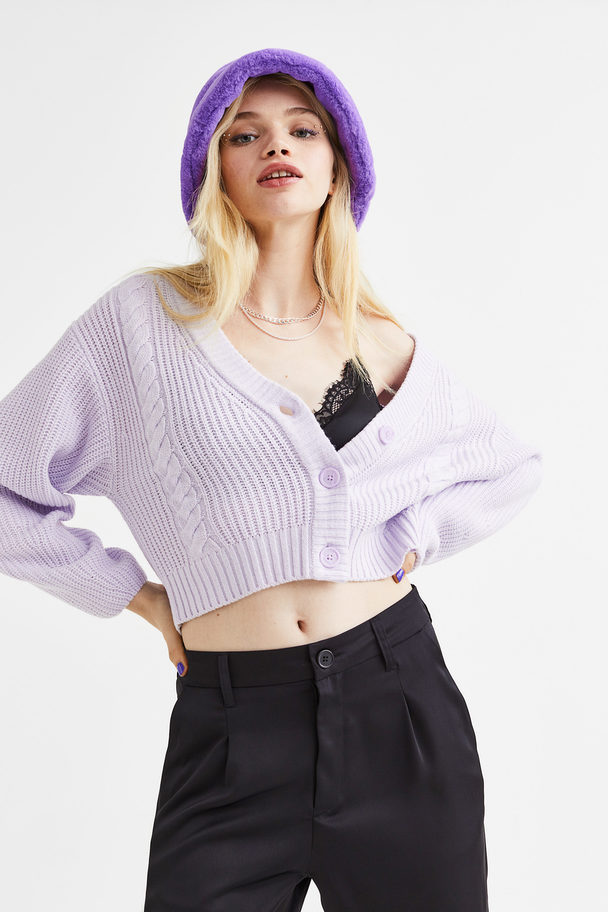 H&M Knitted Cardigan Light Purple