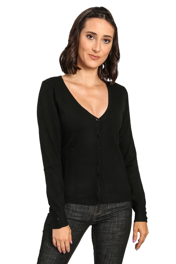 C&Jo V-neck Cardigan With Fancy Buttoning And Buttons On Sleeves