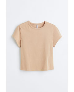 Cotton Jersey T-shirt Beige