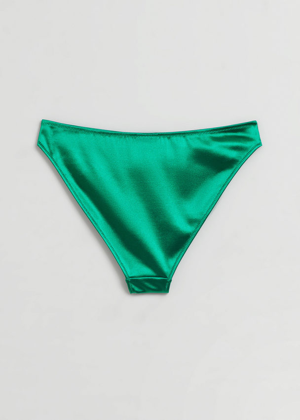& Other Stories Shiny High Waist Bikini Briefs Sea Green
