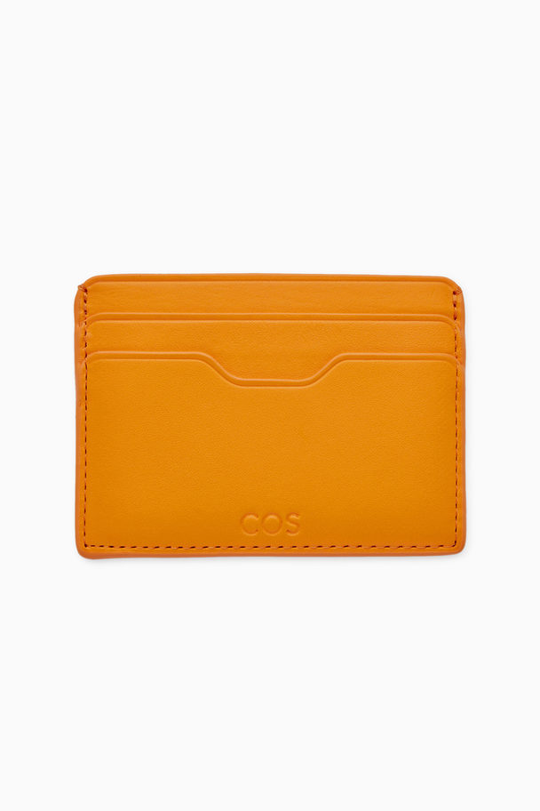 COS Leather Card Holder Bright Orange