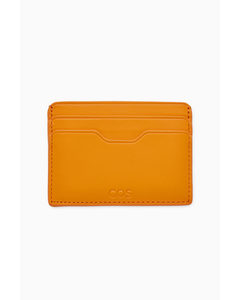 Leather Card Holder Bright Orange