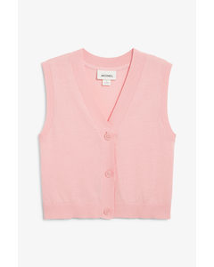 Fine Knit Vest Pink