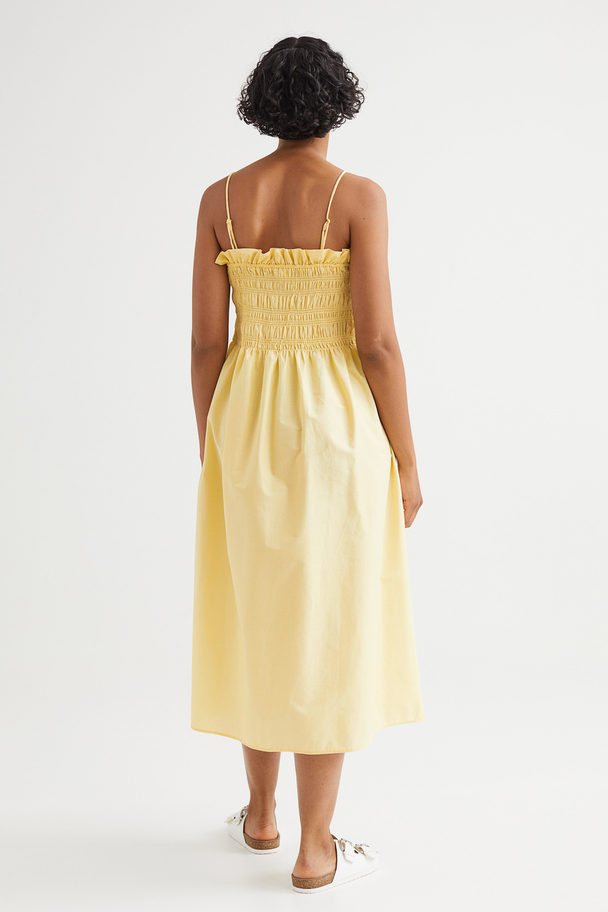 H&M Smock-topped Dress Light Yellow