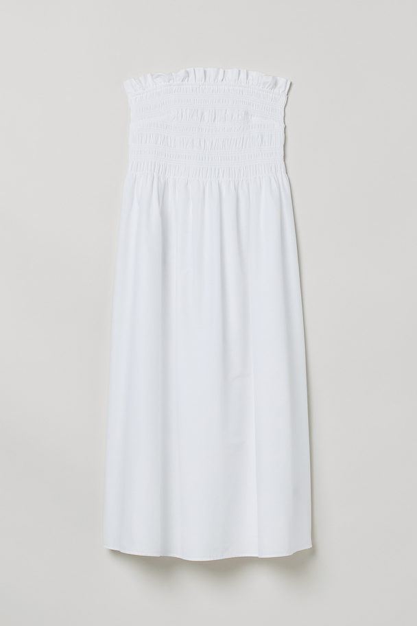 H&M Gesmoktes Kleid Weiß