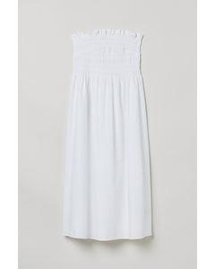 Gesmoktes Kleid Weiß