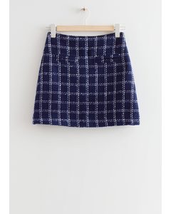 Tweed Mini Skirt Blue Checks