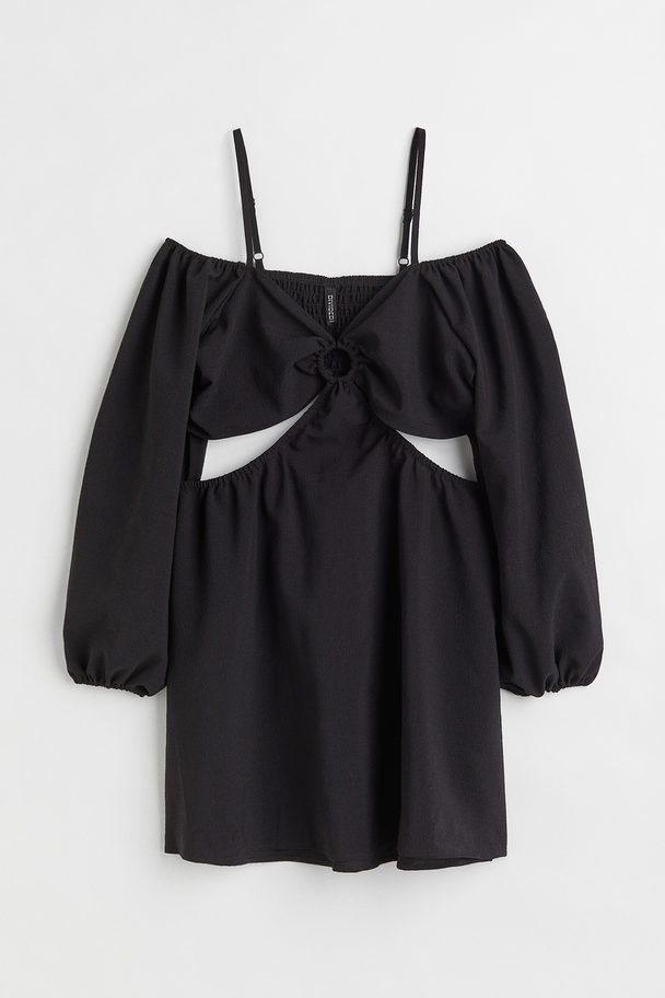 H&M H&m+ Short Cut-out Dress Black
