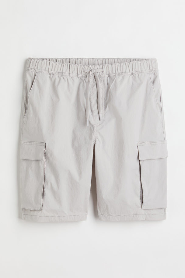 H&M Regular Fit Nylon Cargo Shorts Light Grey