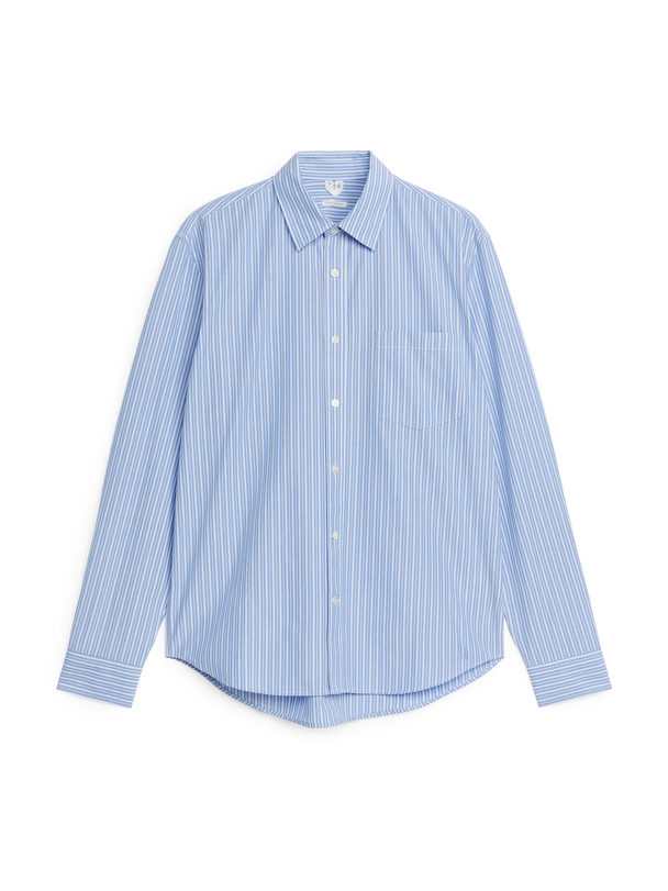 ARKET Poplin Shirt Blue/striped