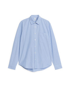 Popeline-Hemd Blau/Streifen
