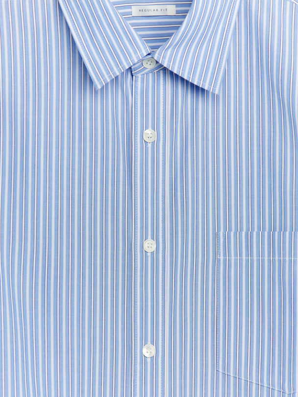 ARKET Popeline-Hemd Blau/Streifen