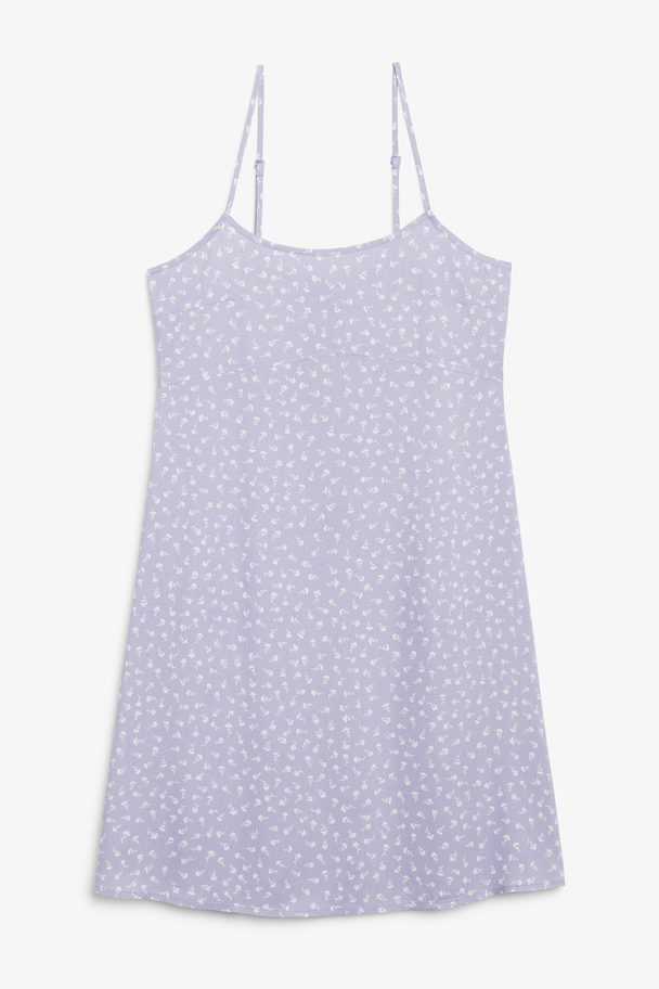 Monki Lilac Micro Floral Short Sleeveless Dress Lilac Ditsy Floral