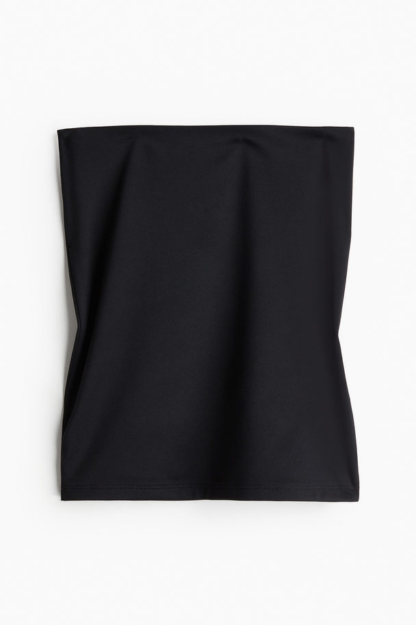 H&M Tubetop Van Microvezel Zwart