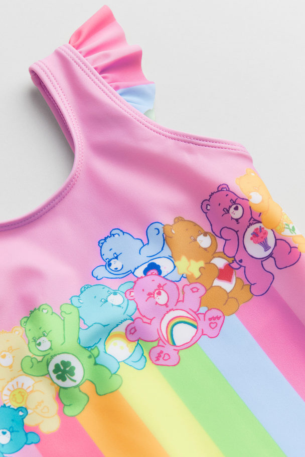 H&M Printed Swimsuit Lilac/care Bears