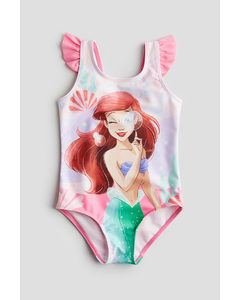 Badeanzug mit Print Rosa/Kleine Meerjungfrau