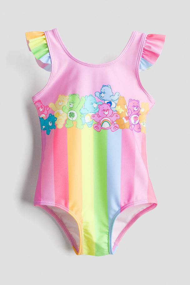H&M Printed Swimsuit Lilac/care Bears