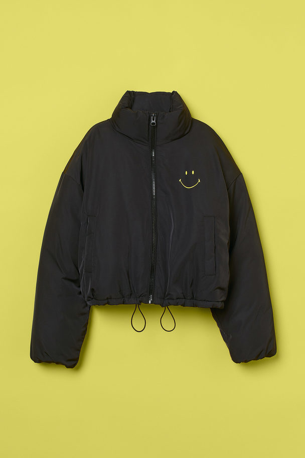 H&M Short Puffer Jacket Black/smiley®