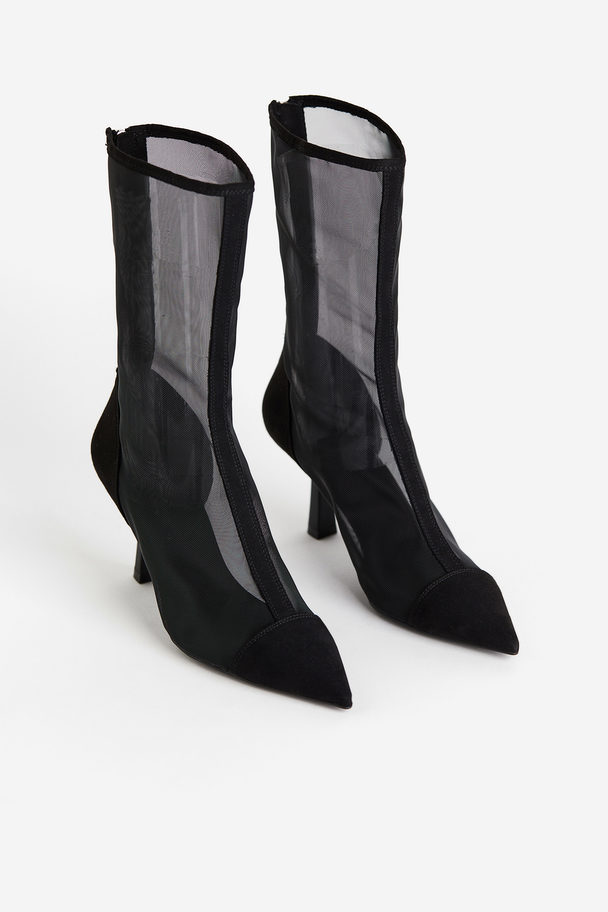 H&M Mesh Sock Boots Black