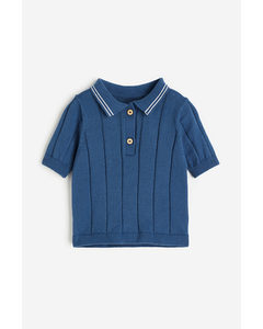 Knitted Polo Shirt Dark Blue