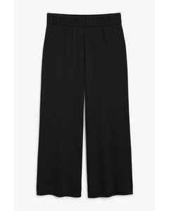 Wide Ribbed Trousers Black Magic