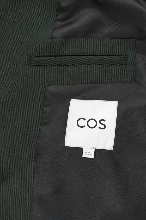 COS Relaxed-fit Wool-blend Blazer Dark Green