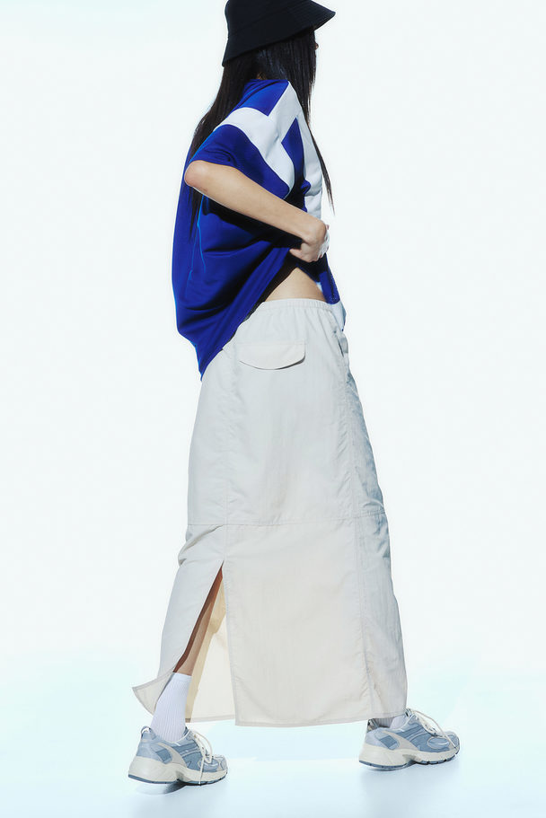 H&M Nylon Parachute Skirt Light Beige