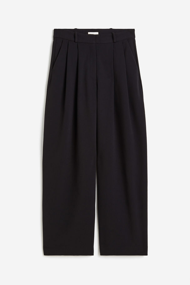 H&M Tailored Jersey Trousers Black