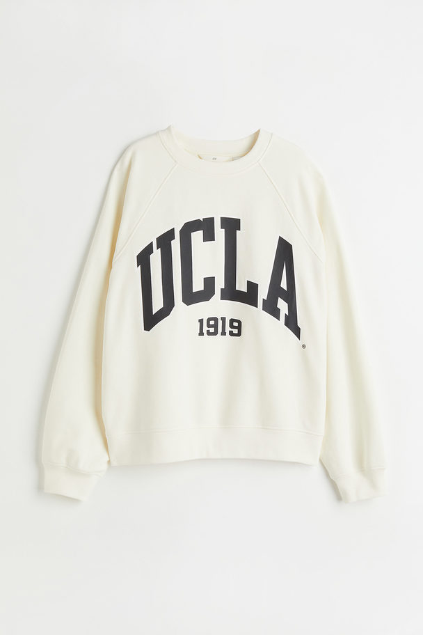 H&M Sweatshirt Med Motiv Creme/ucla
