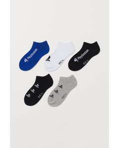 5-pack Shaftless Socks Bright Blue/playstation