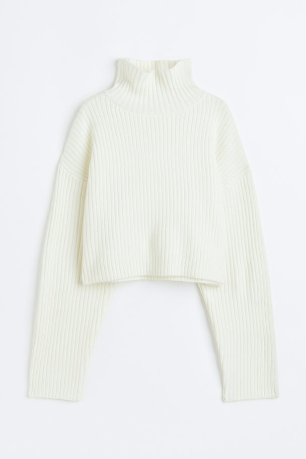 H&M Rib-knit Turtleneck Jumper White