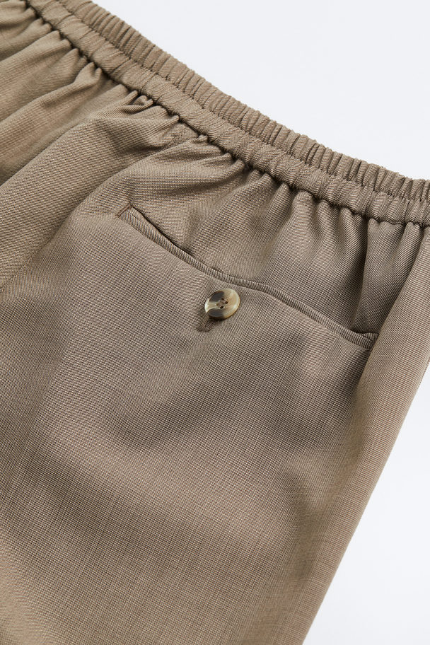 H&M Wool-blend Tailored Trousers Dark Beige