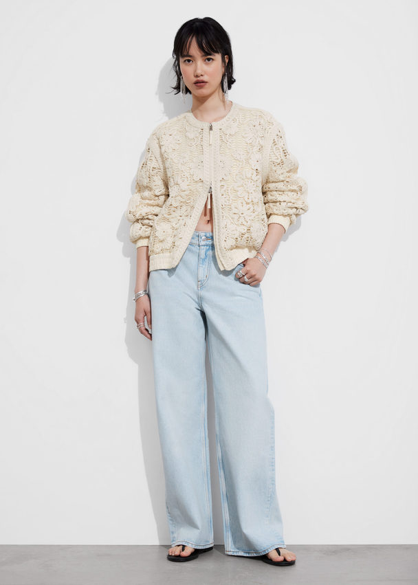 & Other Stories Boxy Braided Jacket Light Beige