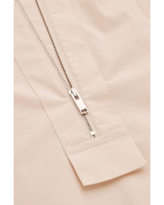 COS Oversized A-line Shirt Dress Light Beige