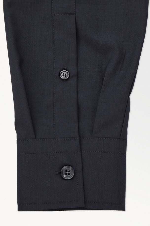 COS The Tailored Wool Shirt Navy